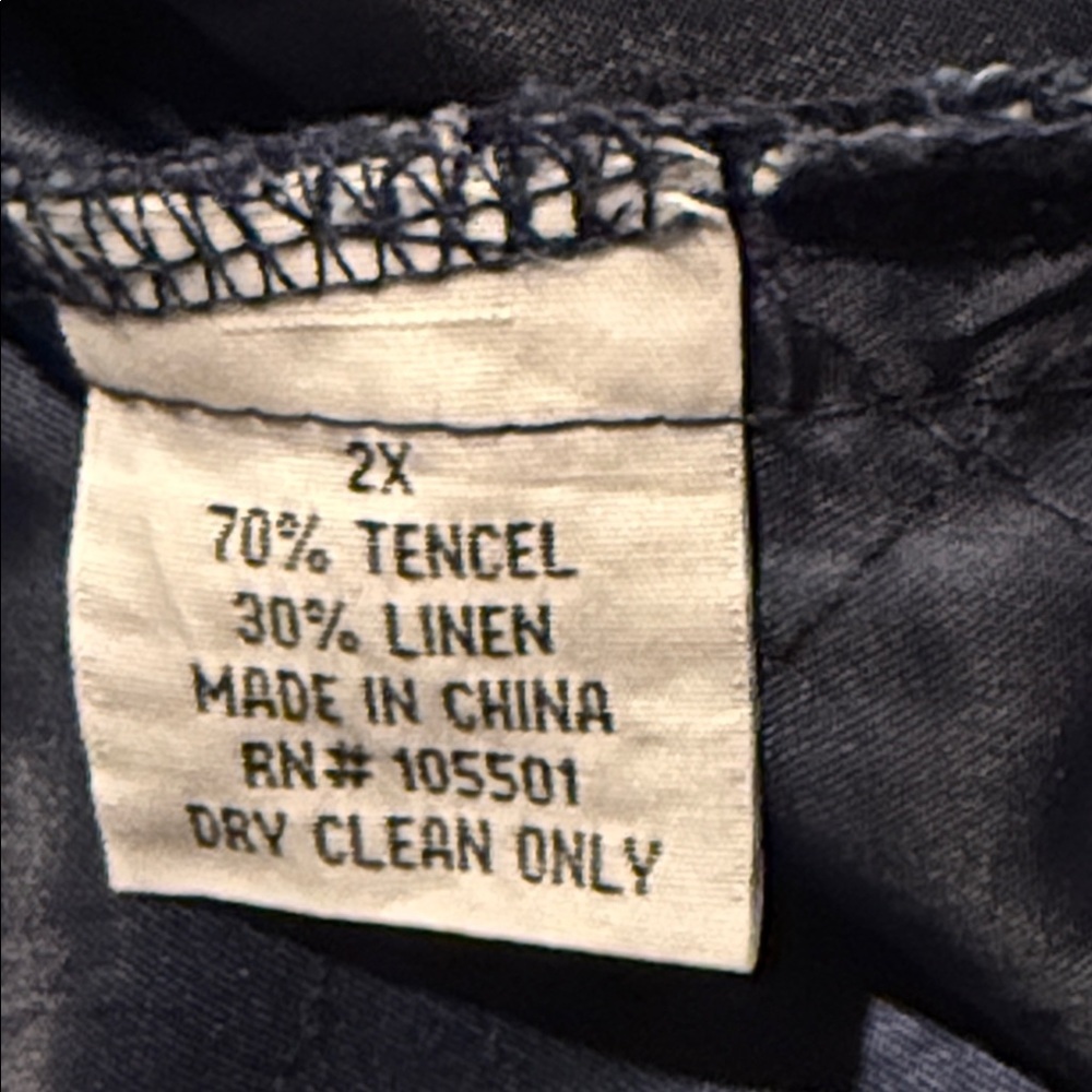 Double D Ranch Denim Switchback Shirt Jacket Leather Trim Pearl Snaps Size 2X - Picture 11 of 12
